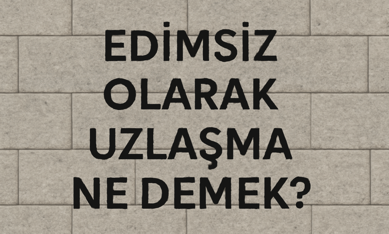 Edimsiz olarak uzlaşma ne demek